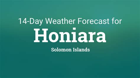 solomon islands weather forecast